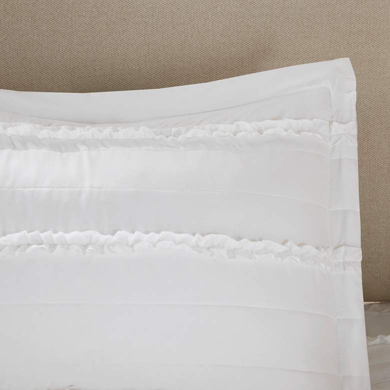 Image 7 Celeste White Cotton Queen 5-Piece Comforter Set more views