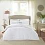 Thumbnail1 of Celeste White Microfiber Ruffled Cal King 5-Piece Comforter Set