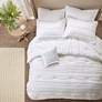 Thumbnail3 of Celeste White Microfiber Ruffled Cal King 5-Piece Comforter Set more views