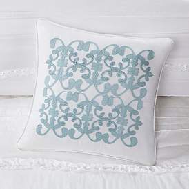 Image5 of Celeste White Microfiber Ruffled Cal King 5-Piece Comforter Set more views