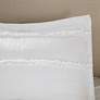 7_Celeste White Microfiber Ruffled Queen 5-Piece Comforter Set more views