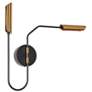 1_Celestiacone 19 1/2" High Black and Brass 2-Light LED Sconce