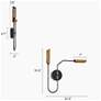 3_Celestiacone 19 1/2" High Black and Brass 2-Light LED Sconce more views