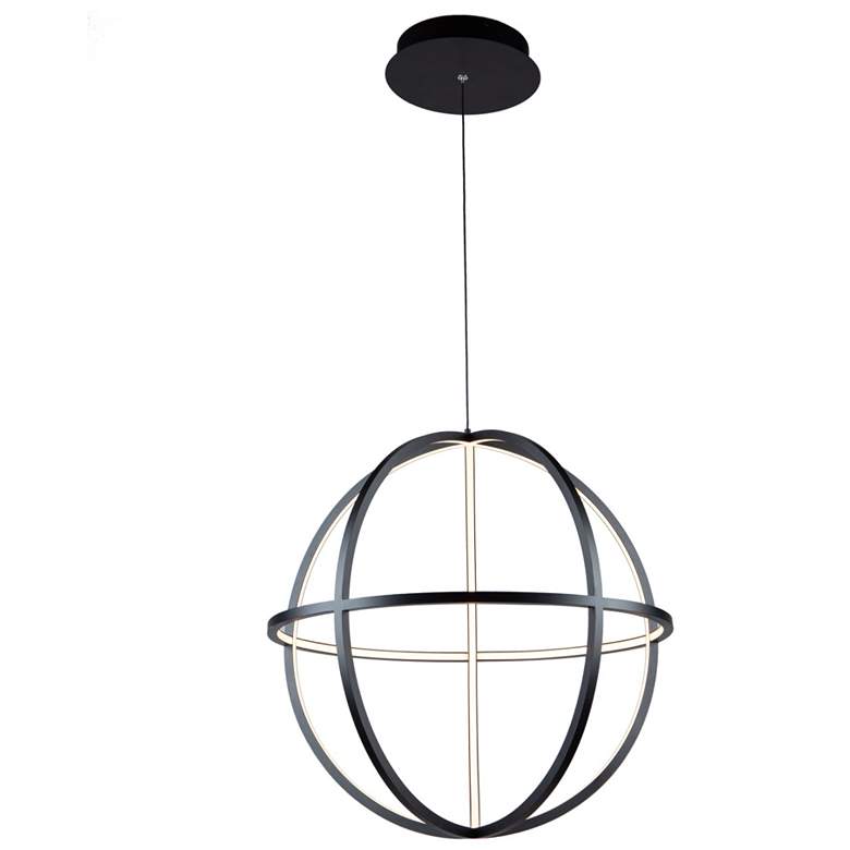Image 1 Celestial 21.65" Wide Matte Black 55W Orb LED Chandelier