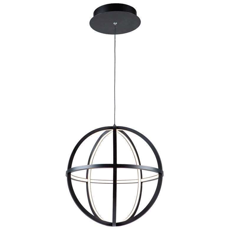 Image 1 Celestial 6.41" Wide Matte Black 35W Orb LED Chandelier