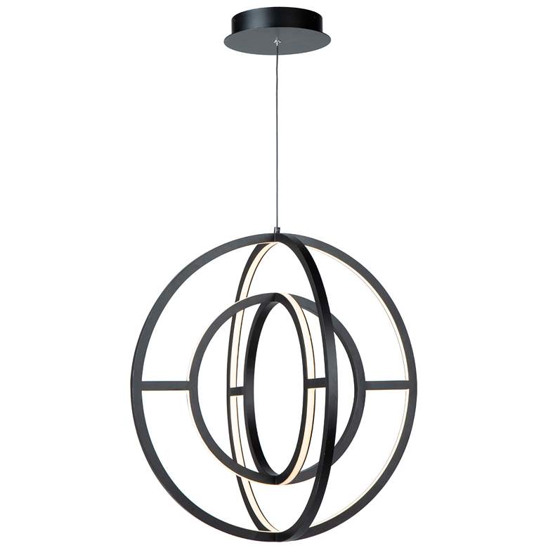 Image 1 Celestial 9" Wide Matte Black 30W Orb LED Chandelier