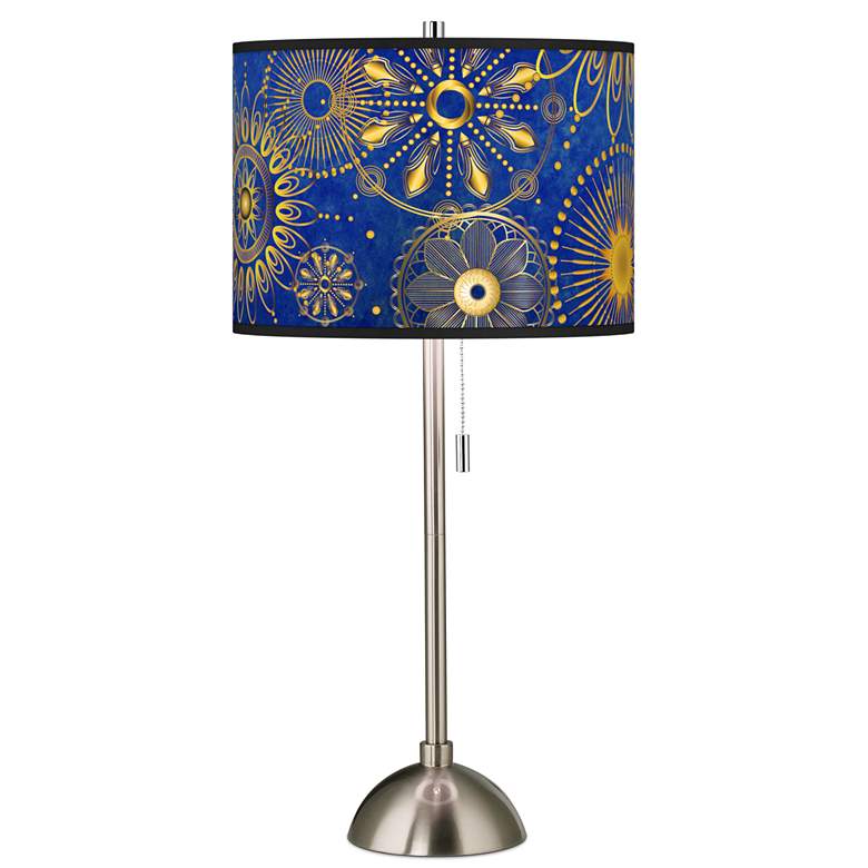 Celestial Giclee Brushed Nickel Table Lamp