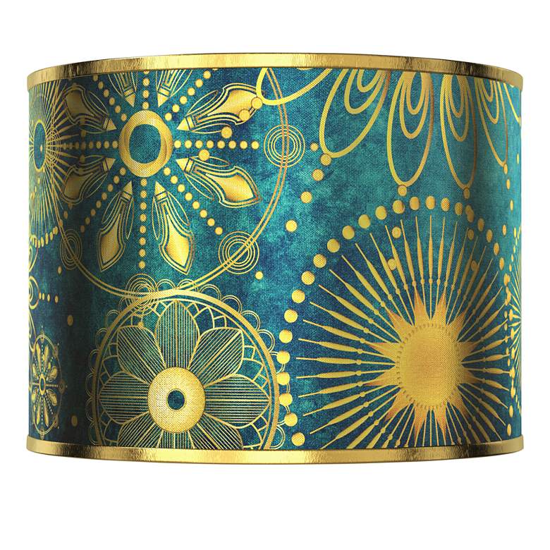 Image 1 Celestial Giclee Gold Metallic Lamp Shade 13.5x13.5x10 (Spider)