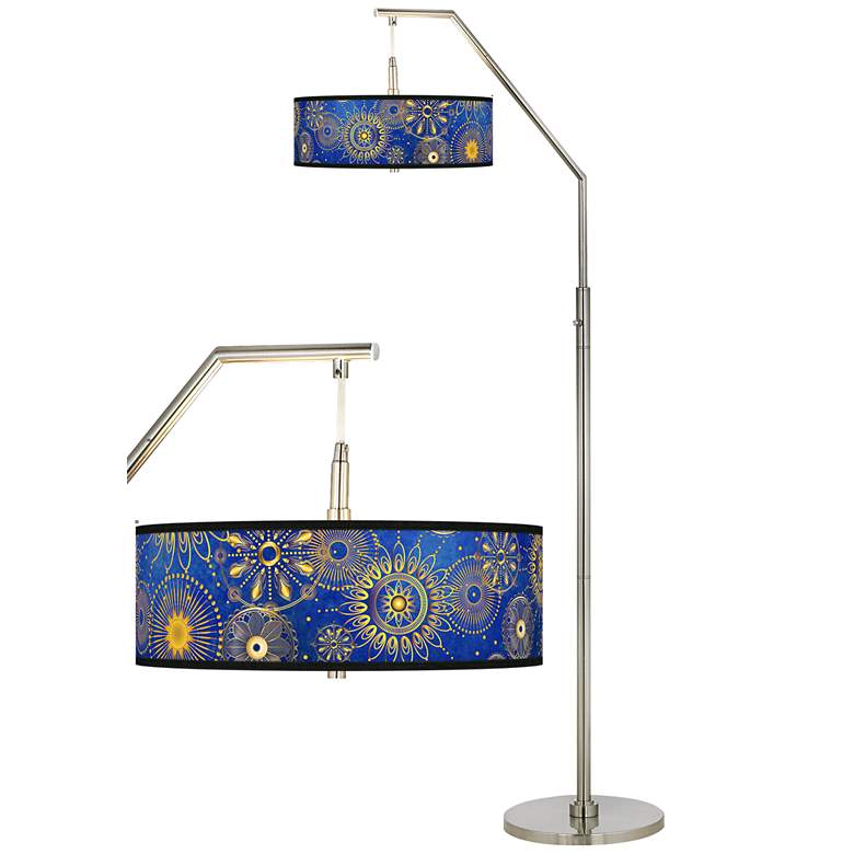 Image 1 Celestial Giclee Shade Arc Floor Lamp