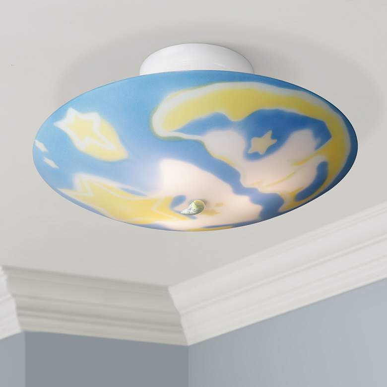 Image 1 Celestial Glow-In-The-Dark 17 inch Wide Ceiling Light Fixture