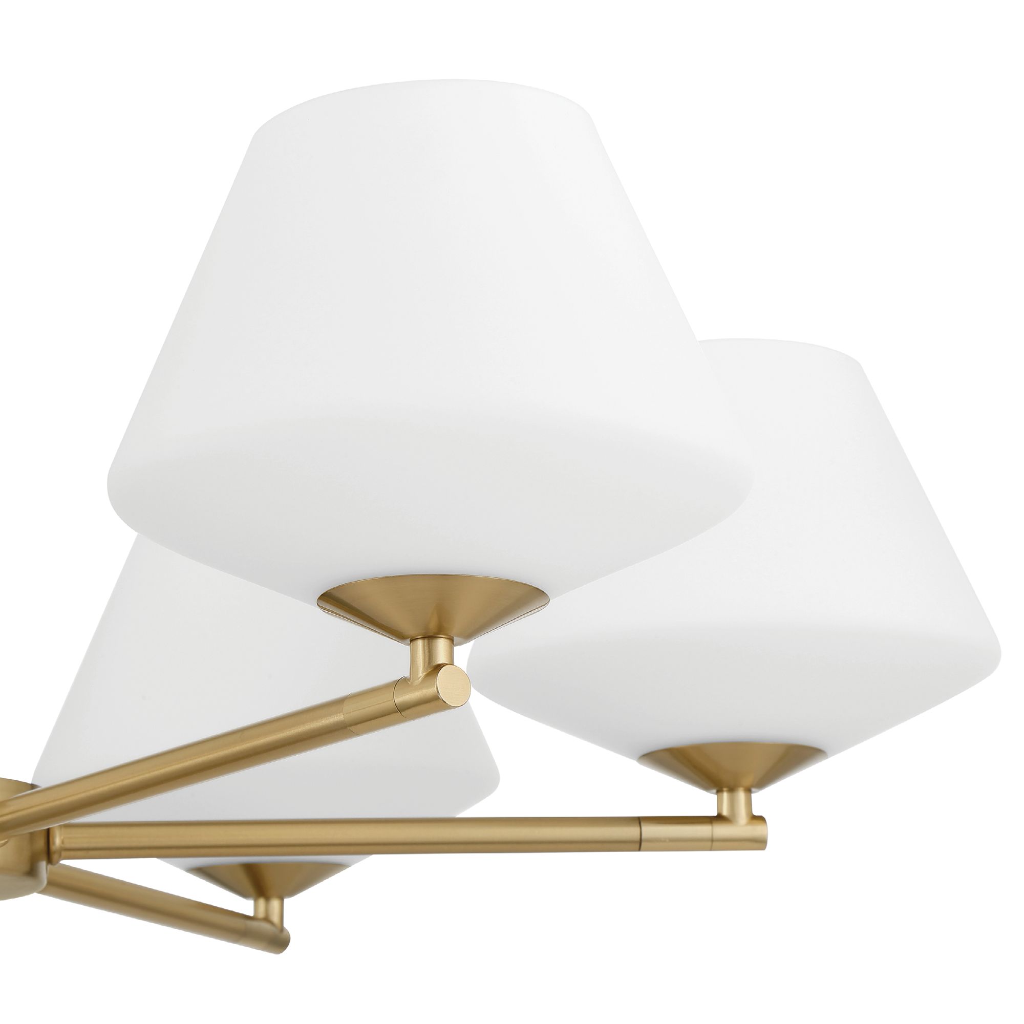 Celestial Valley Alturas Gold with Cased White Glass 6 Light Chandelier