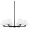 Celestial Valley Matte Black with Cased White Glass 6 Light Chandelier