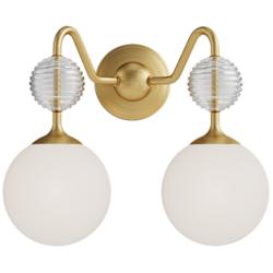 Celia 12 3/4" High Brushed Gold 2-Light Wall Sconce