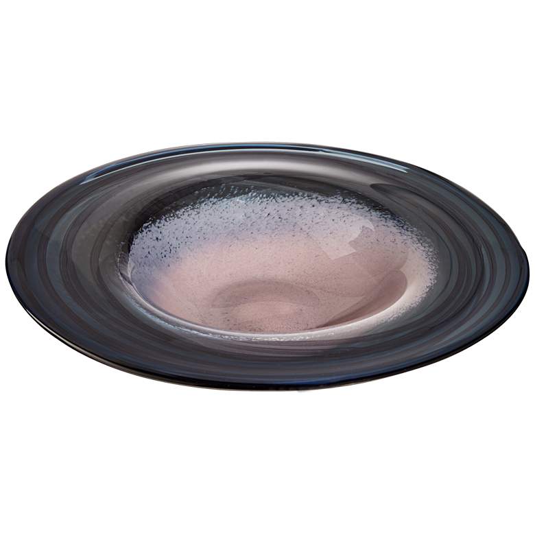 Image 1 Celia 17 3/4" Wide Pink and Navy Decorative Glass Plate