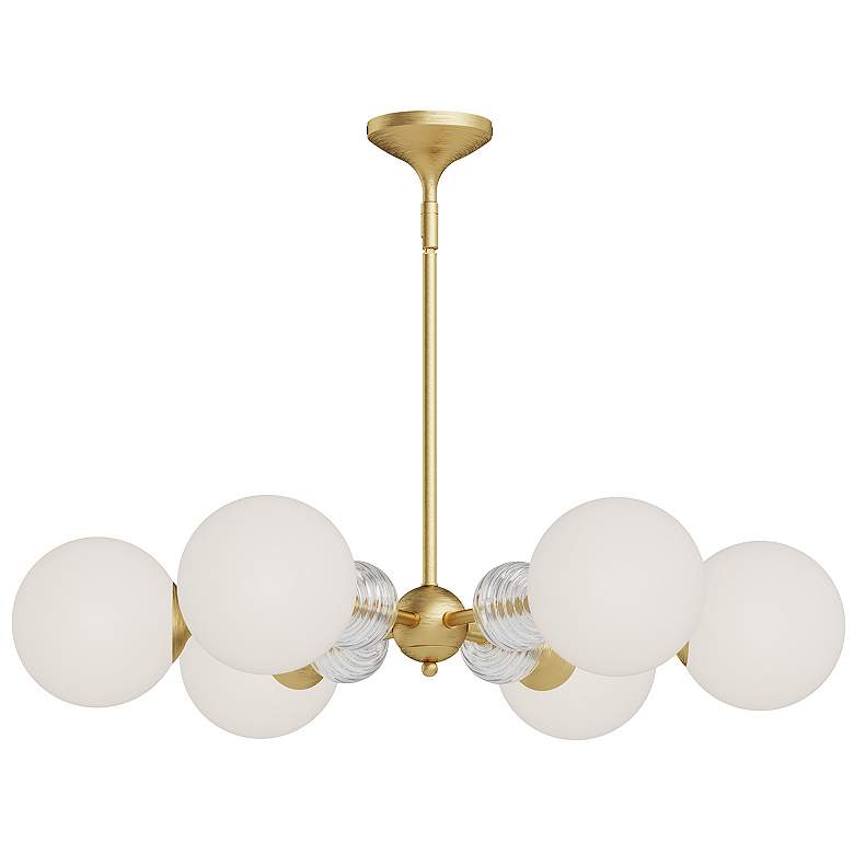 Image 1 Celia 30 1/4" Wide Brushed Gold 6-Light Chandelier