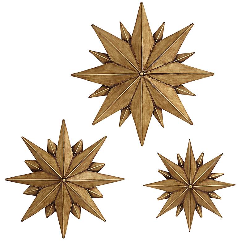 Image 1 Celia Set of 3 Gold Star Plaques