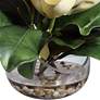 6_Celia White and Green Silk Magnolia 13"W Faux Flower in Vase more views