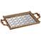 Celina 15 3/4" Wide Antique Gold and Mirror Rectangular Tray