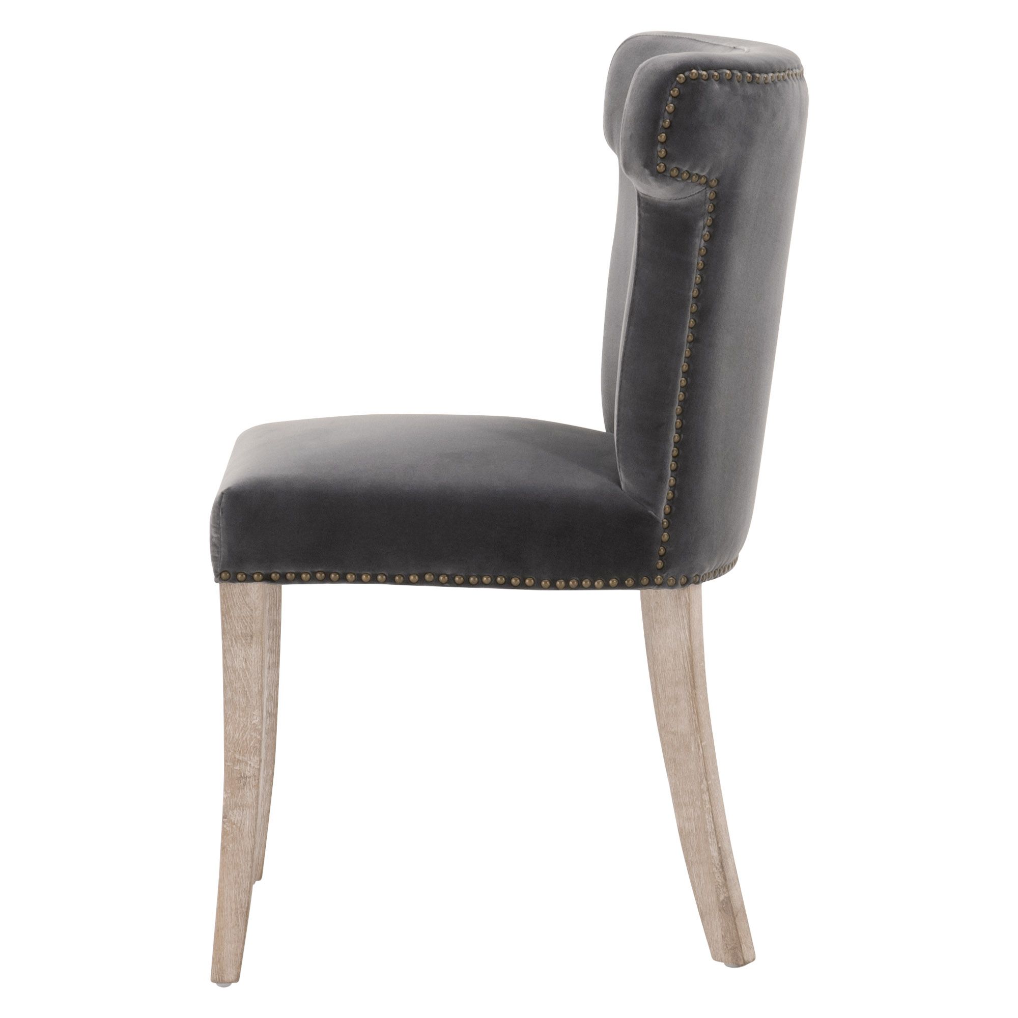 Image 3 Celina Dining Chair, Dark Dove Velvet, Natural Gray Oak more views