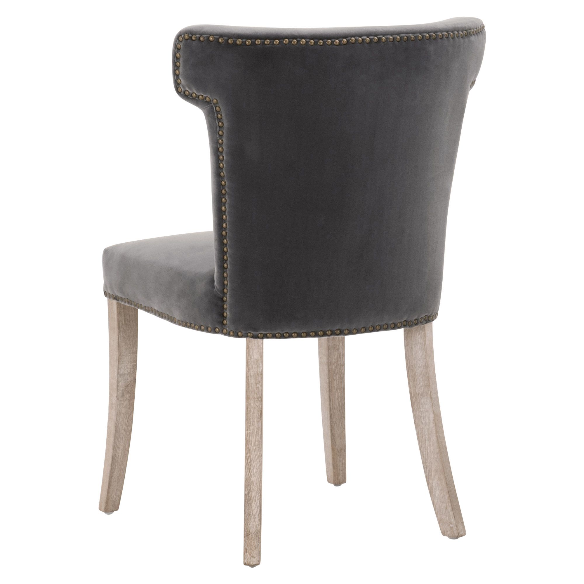 Image 4 Celina Dining Chair, Dark Dove Velvet, Natural Gray Oak more views
