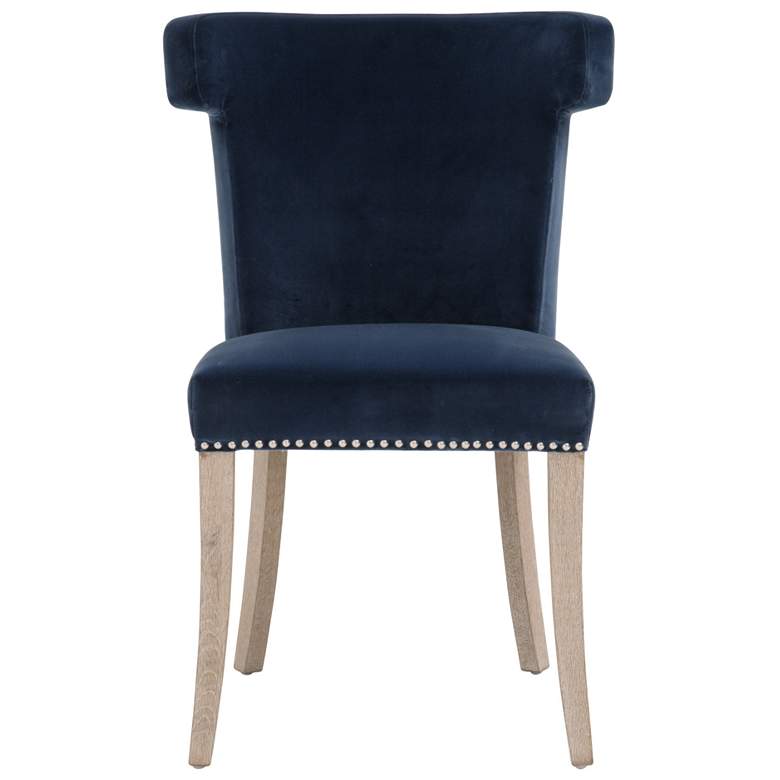 Image 1 Celina Dining Chair, Denim Velvet, Natural Gray Oak