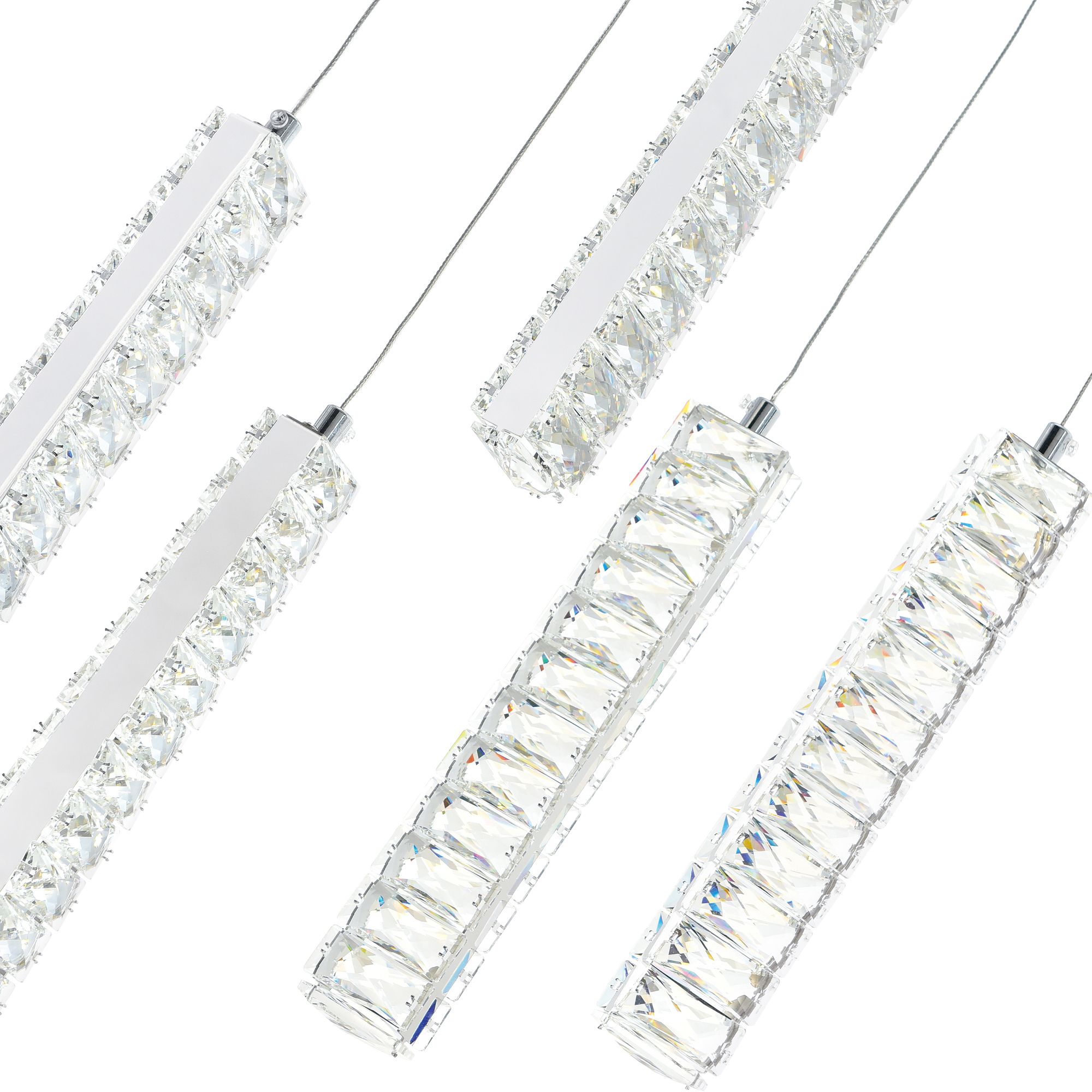 Image 2 Celina Integrated LED 20in 19 Pendant Chrome Chandelier more views