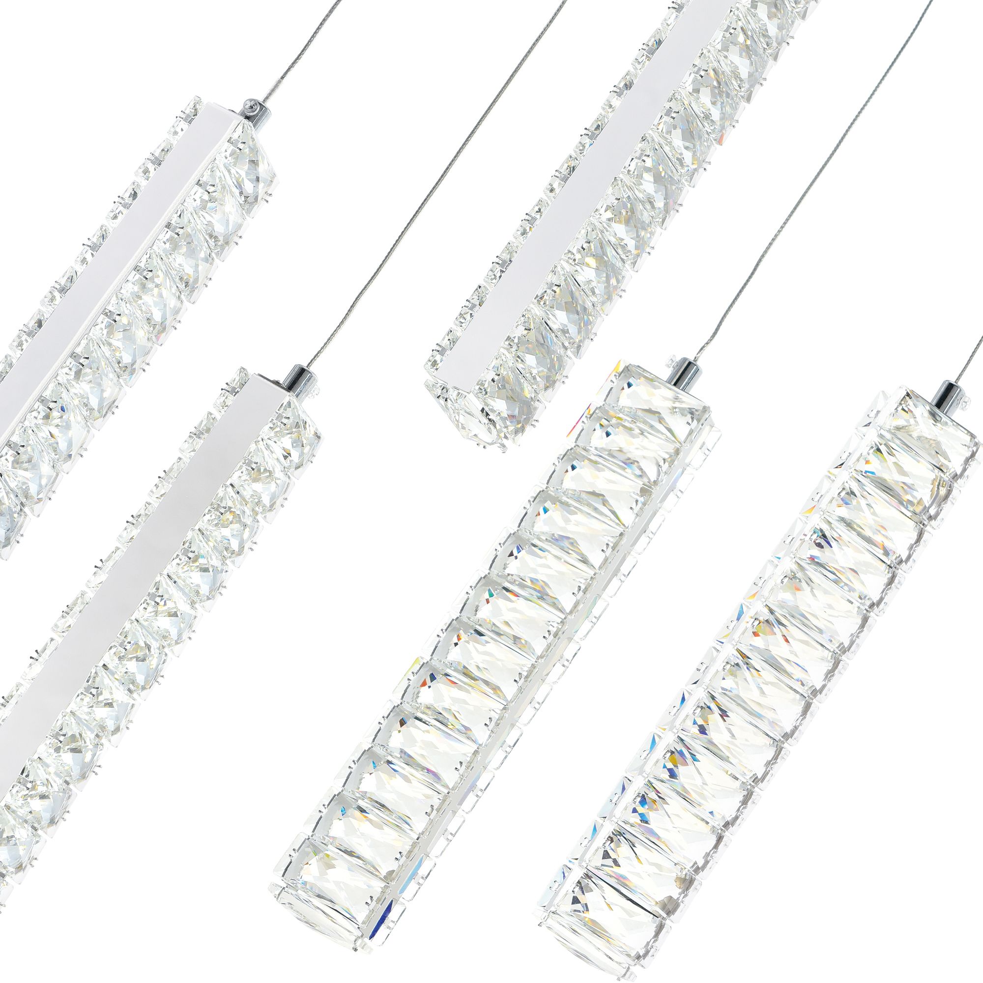 Thumbnail3 of Celina Integrated LED 32in 9 Pendant Chrome Chandelier more views