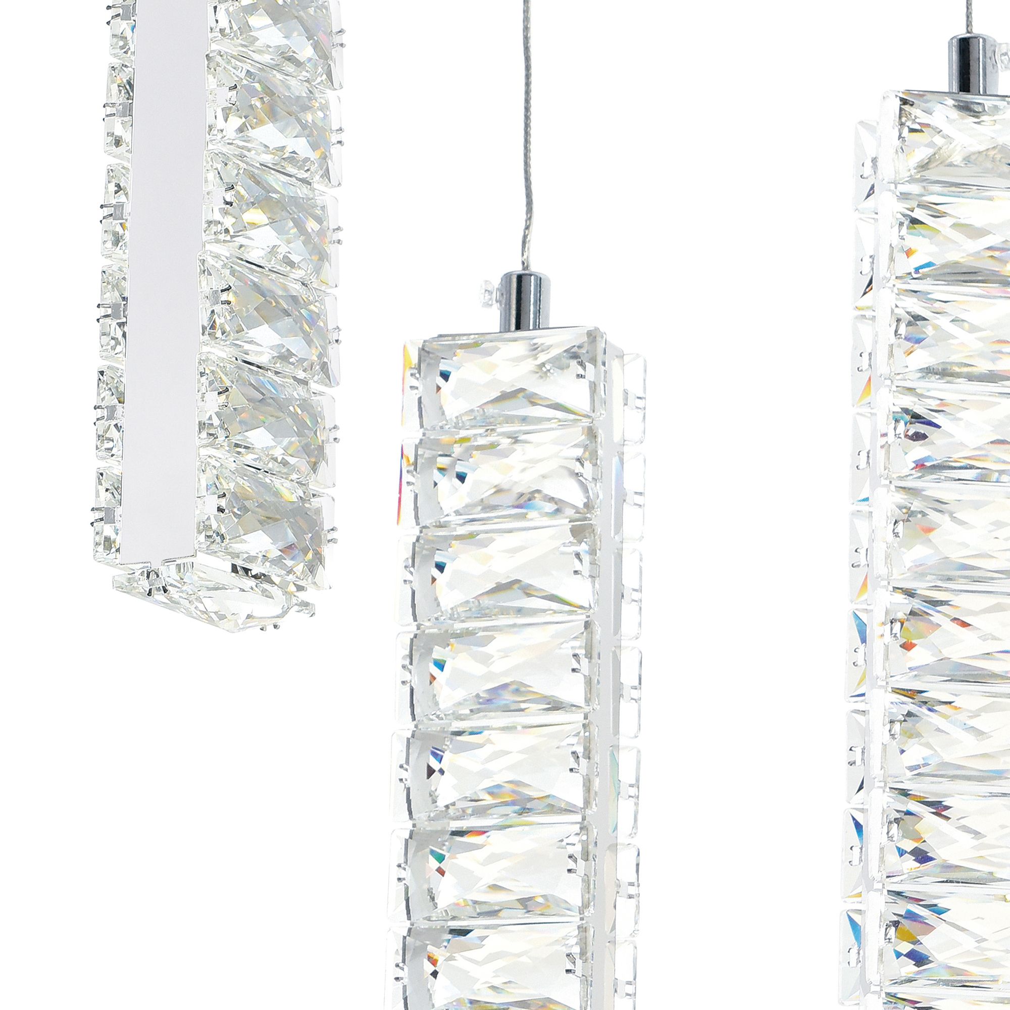 Thumbnail4 of Celina Integrated LED 32in 9 Pendant Chrome Chandelier more views