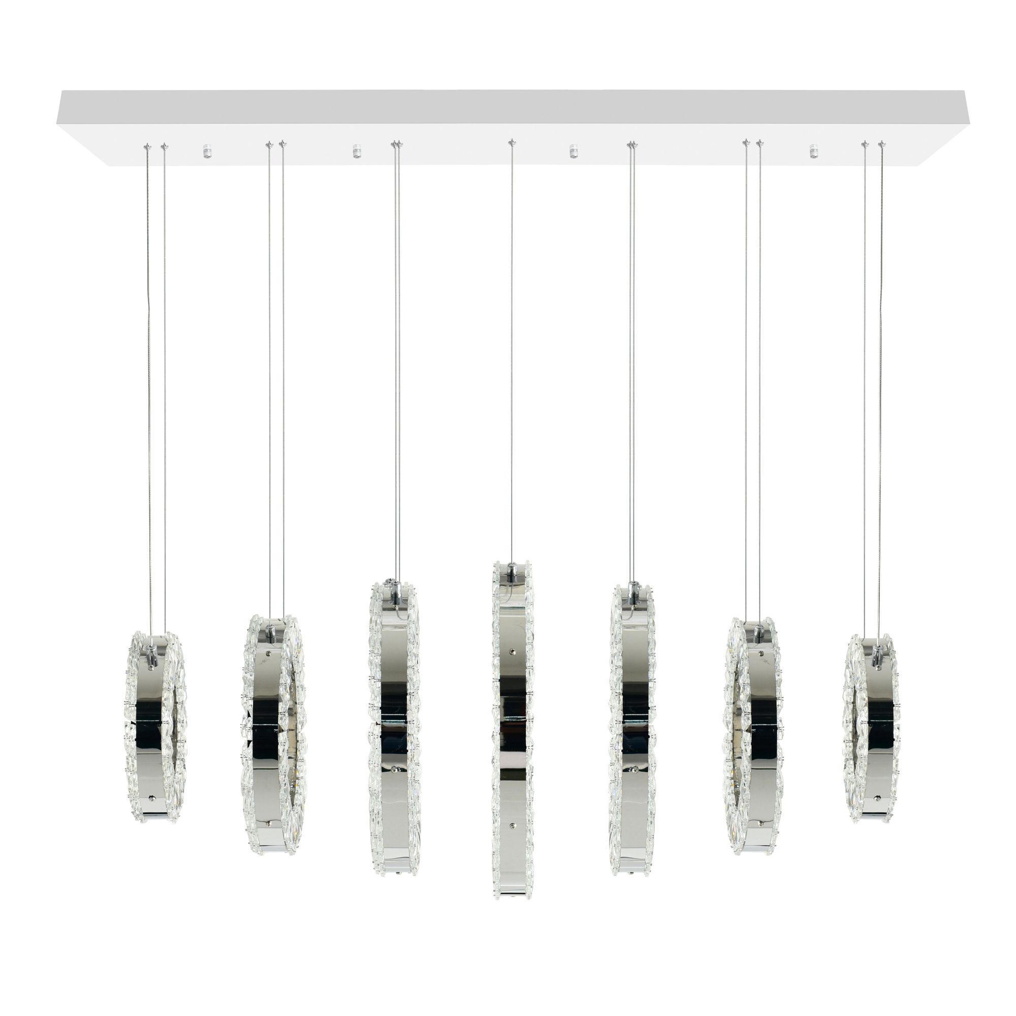 Image 2 Celina Integrated LED 37in 7 Ring Chrome Chandelier more views