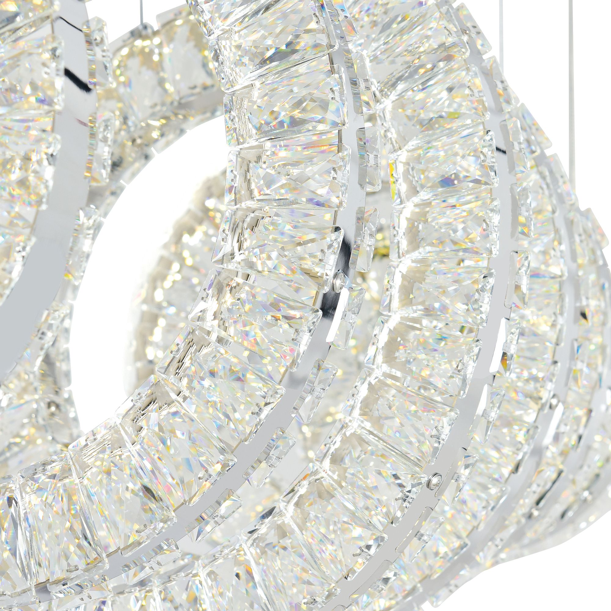 Image 3 Celina Integrated LED 37in 7 Ring Chrome Chandelier more views