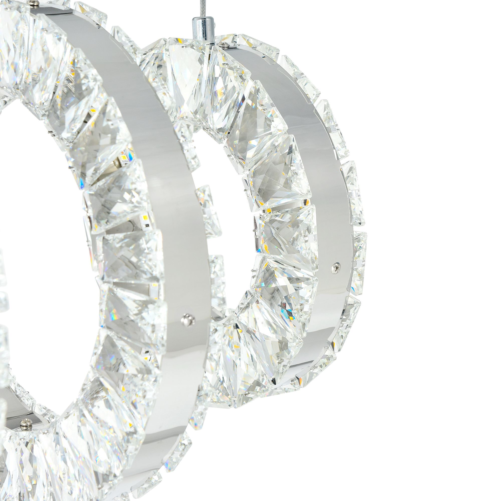 Image 4 Celina Integrated LED 37in 7 Ring Chrome Chandelier more views