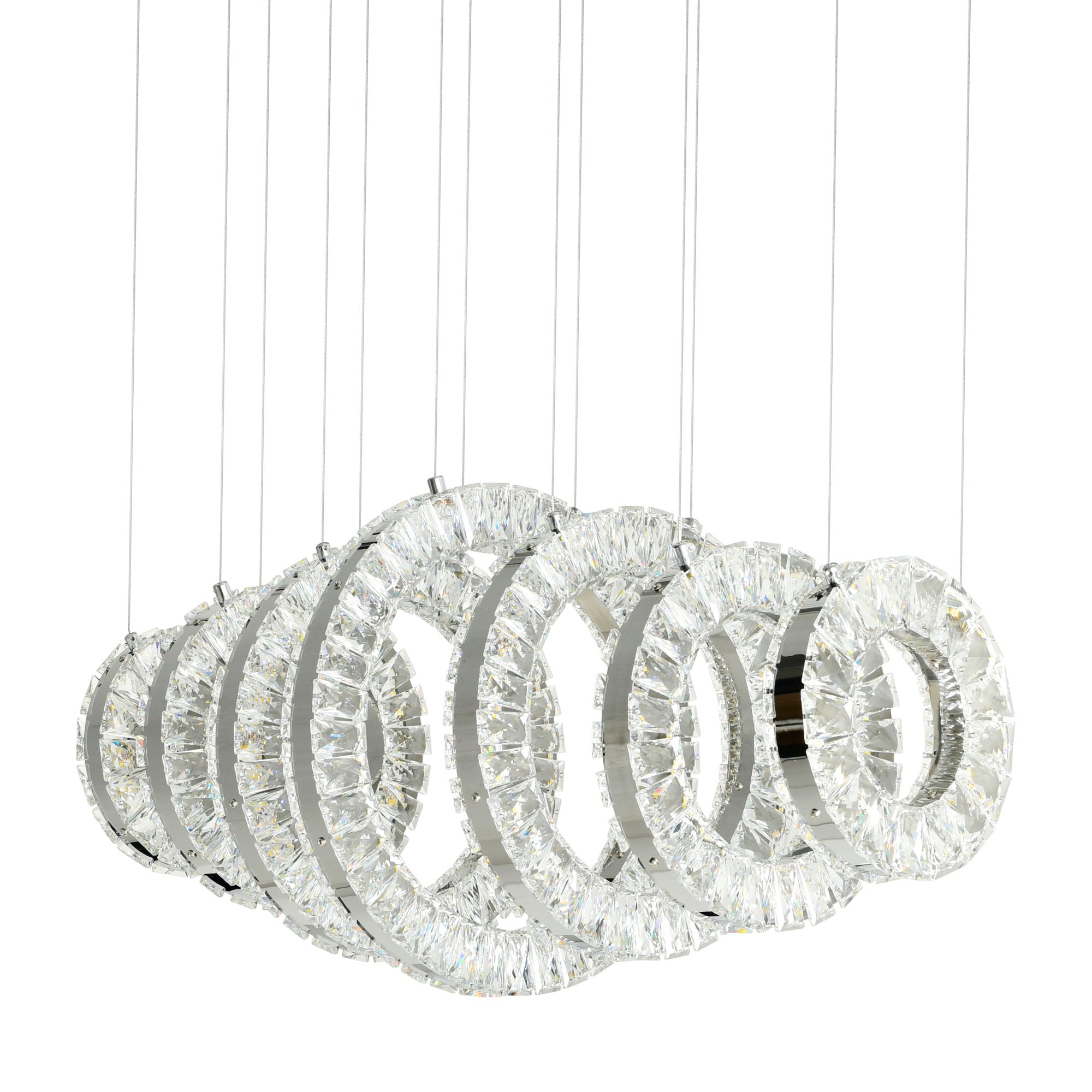 Image 5 Celina Integrated LED 37in 7 Ring Chrome Chandelier more views