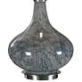 Celinda Mottled Light Blue Gray Glass Gourd Table Lamp