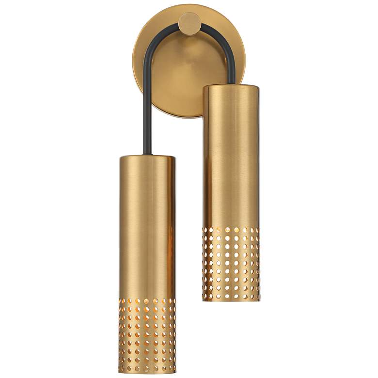 Image 5 Celine 16" High Warm Gold 2-Light Wall Sconce Set of 2 more views