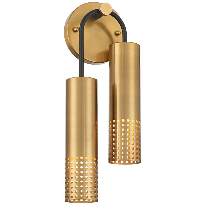 Image 6 Celine 16" High Warm Gold 2-Light Wall Sconce Set of 2 more views