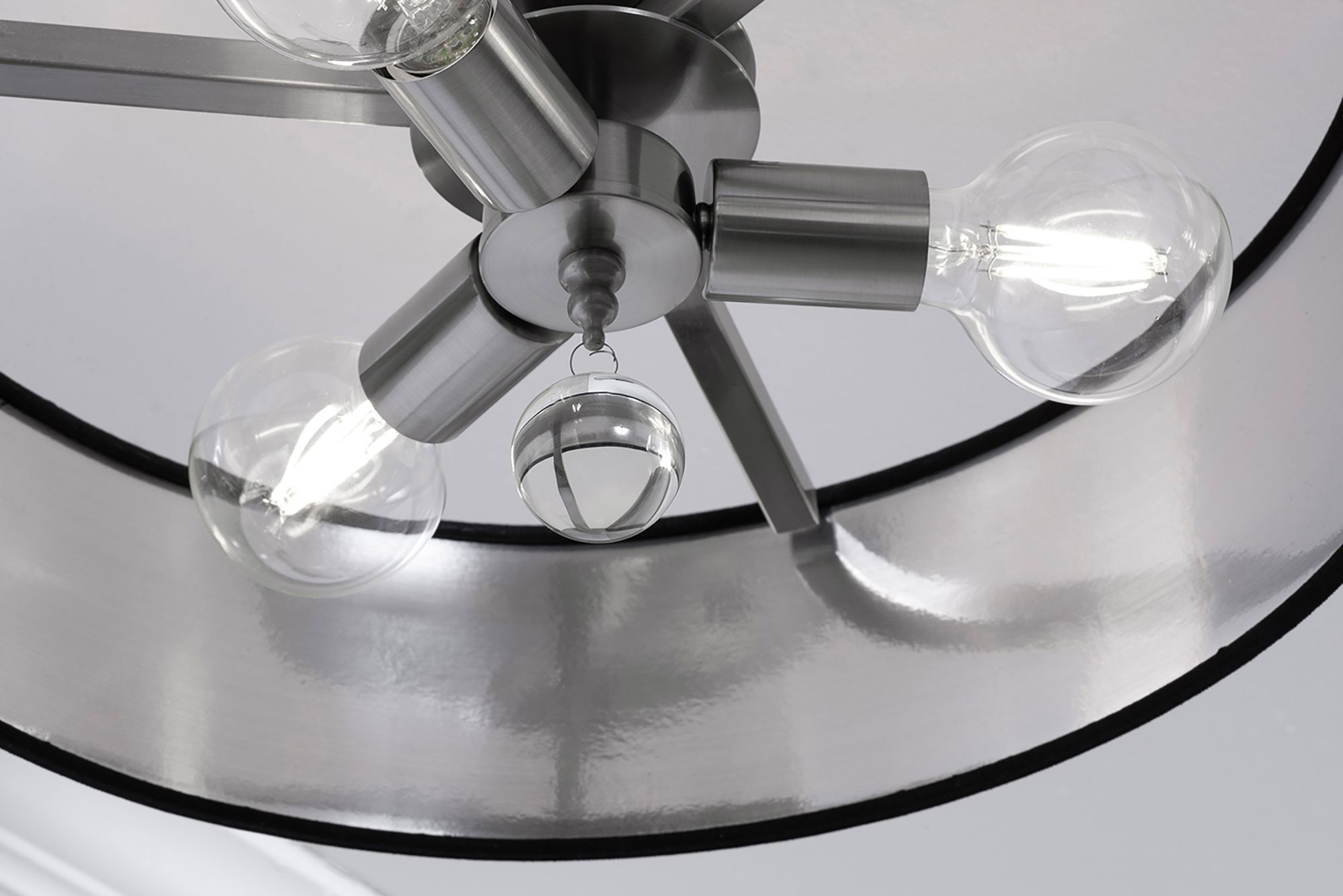 Image 3 Celine 18" Wide Satin Nickel Pendant more views