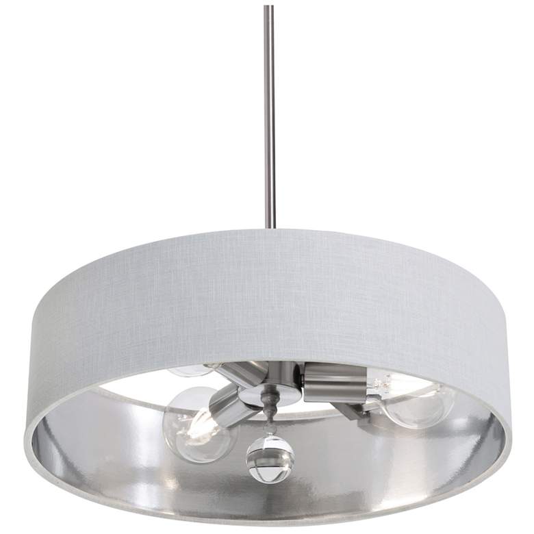 Image 1 Celine 18" Wide Satin Nickel Pendant