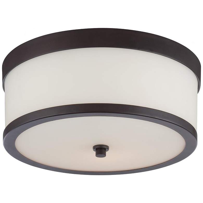 Image 1 Celine; 2 Light; Flush Fixture with Etched Opal Glass