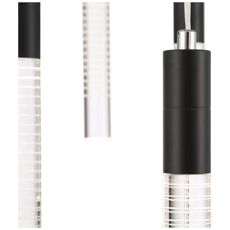 Image 4 Celine 23.62"W 13-Light Black Chandelier w/ Laser lines glass Shade more views