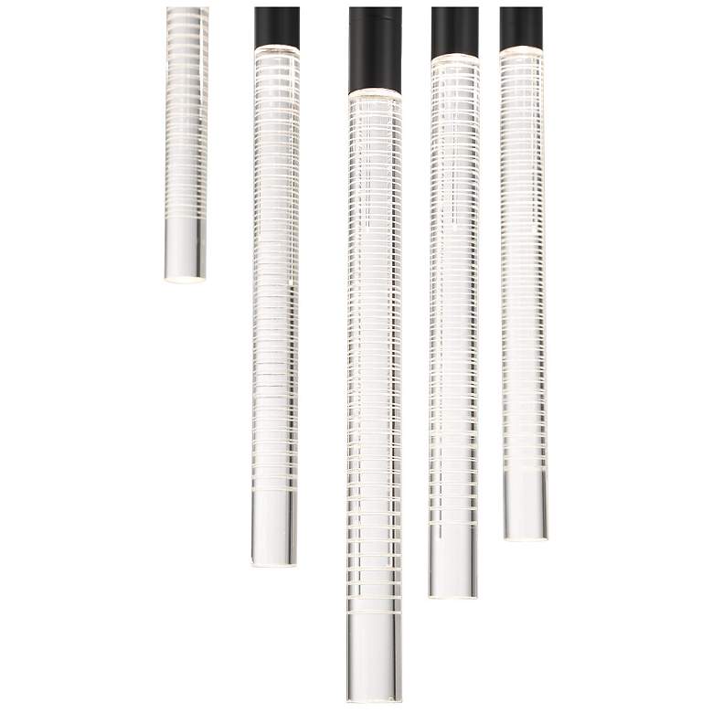 Image 5 Celine 23.62"W 13-Light Black Chandelier w/ Laser lines glass Shade more views