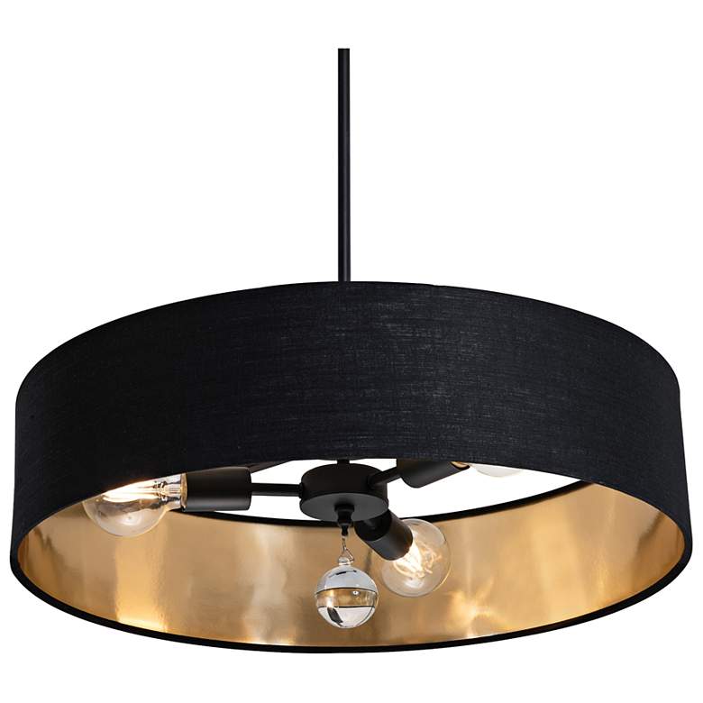 Image 2 Celine 24" Wide Black 3-Light Drum Pendant