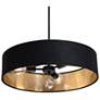 2_Celine 24" Wide Black 3-Light Drum Pendant
