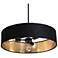 Celine 24" Wide Black 3-Light Drum Pendant