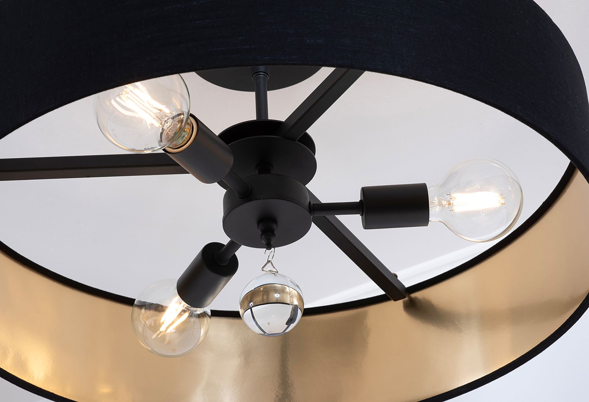 Image 5 Celine 24" Wide Black 3-Light Drum Pendant more views