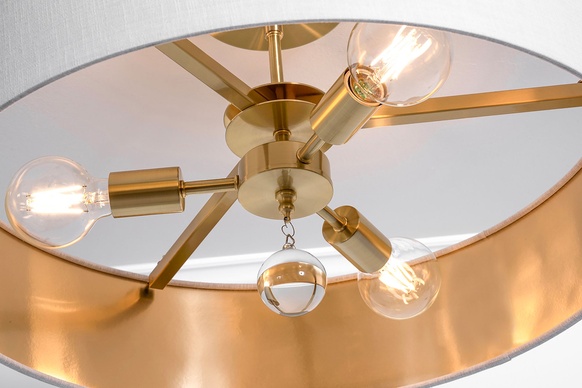 Image 3 Celine 24" Wide Satin Brass Pendant more views