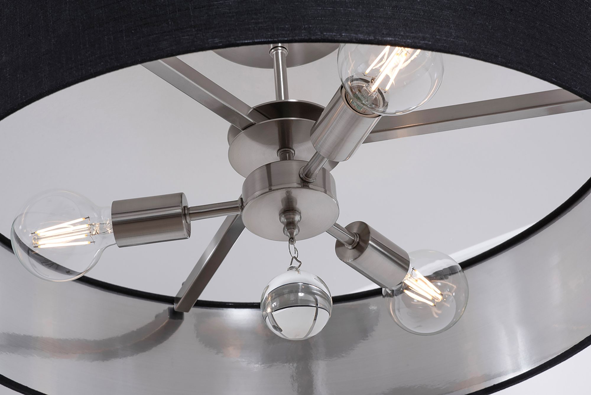 Image 3 Celine 24" Wide Satin Nickel Pendant more views