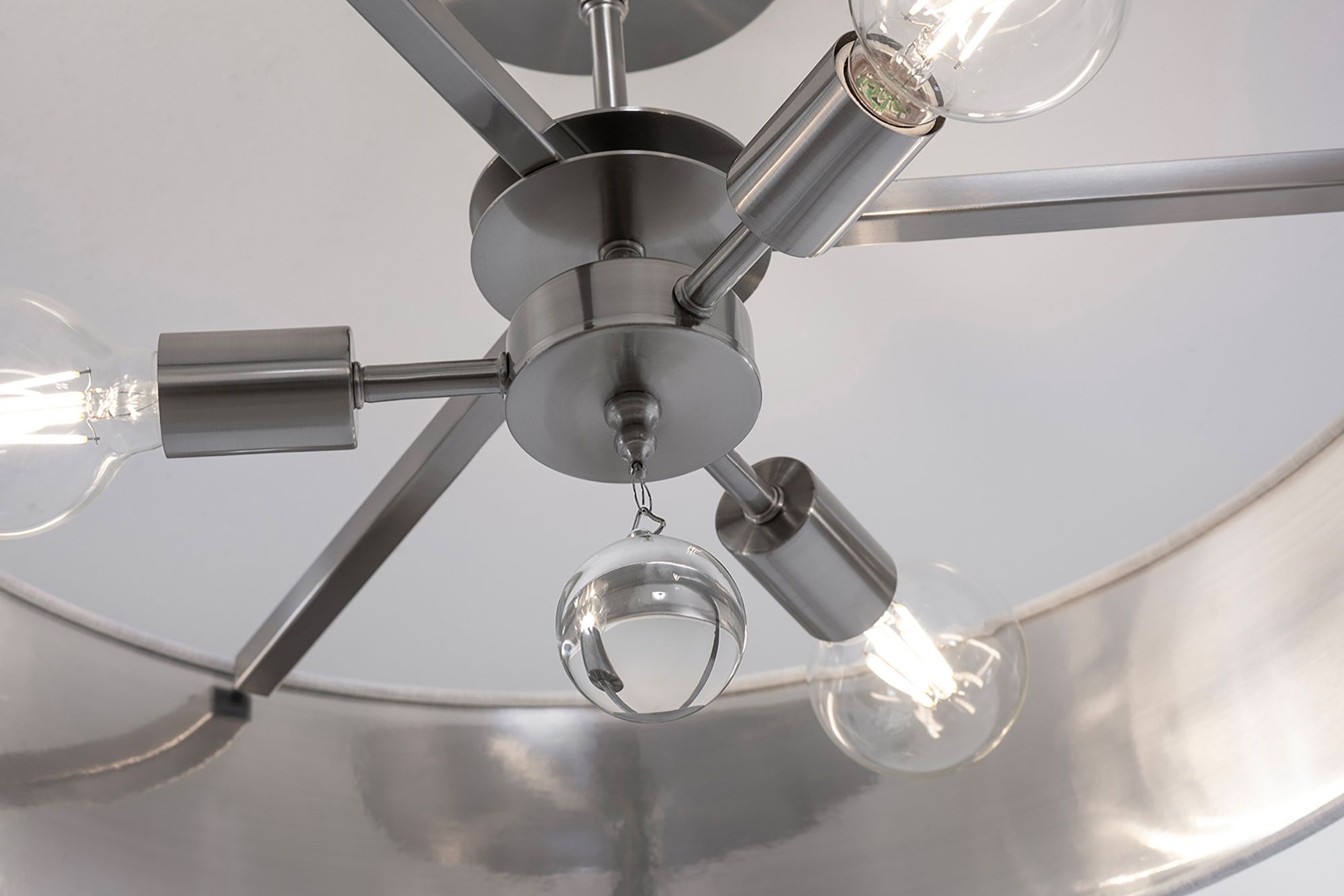 Image 3 Celine 24" Wide Satin Nickel Pendant more views