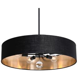 Celine 30" Wide Black 5-Light Drum Pendant