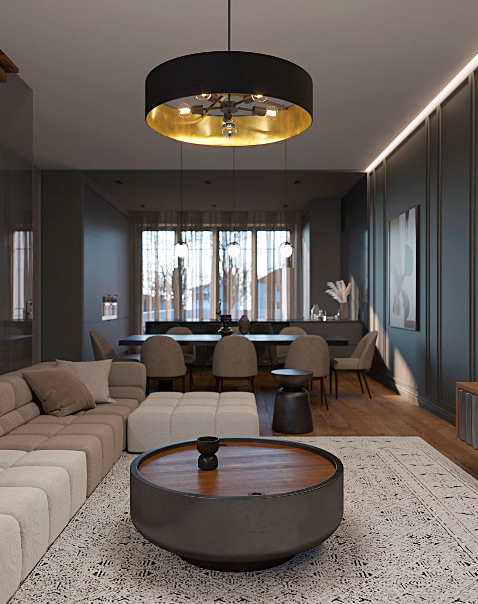 Image 5 Celine 30" Wide Black 5-Light Drum Pendant more views