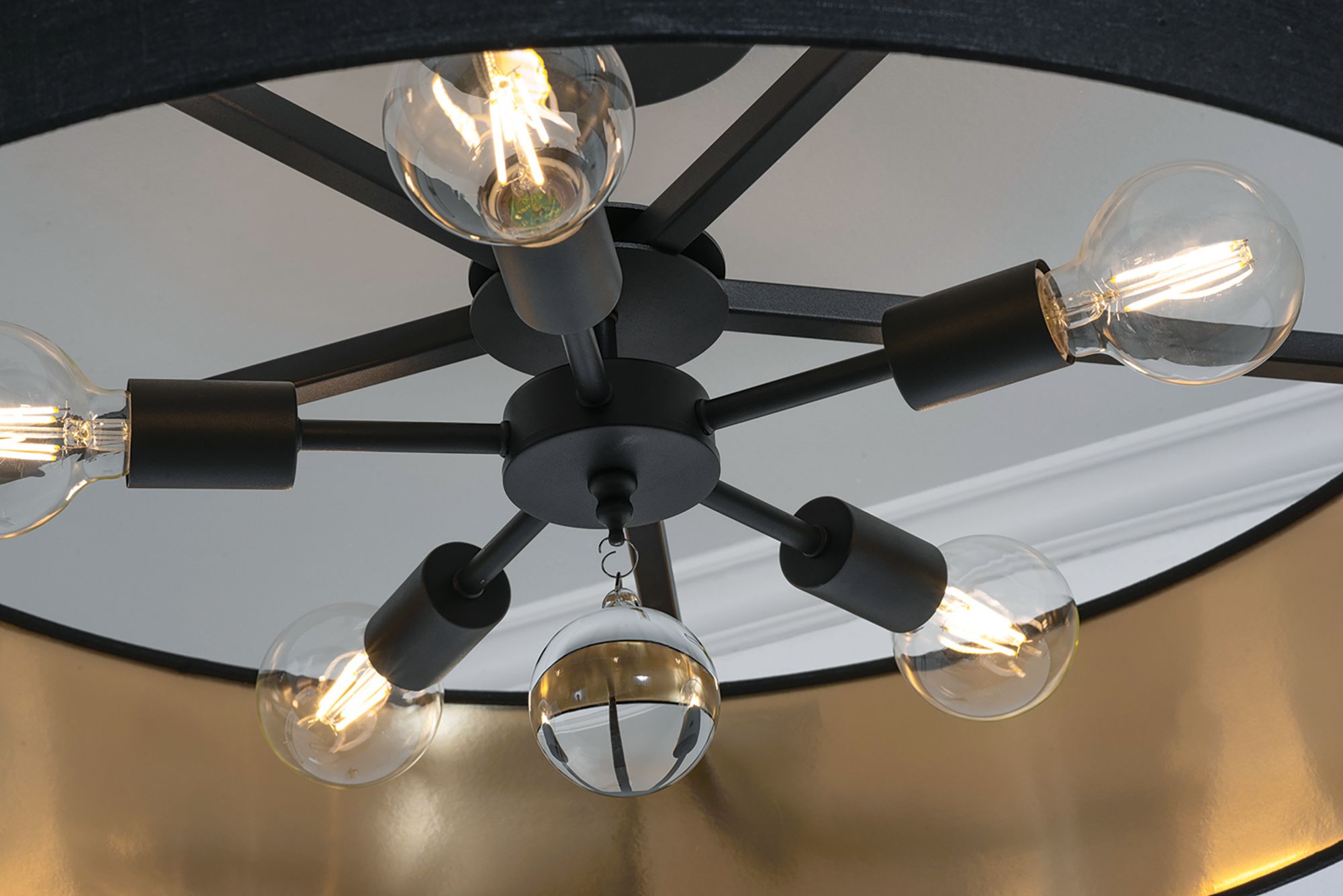 Image 6 Celine 30" Wide Black 5-Light Drum Pendant more views